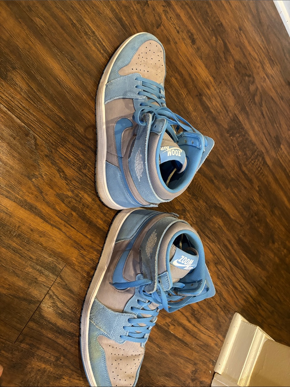 Zoom Air Sky Blue and Grey High-Top Sneakers - Picture 6 of 6